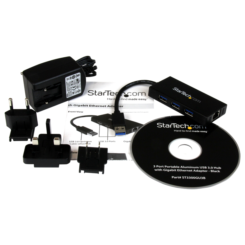Hub StarTech USB 3.0 3 prts + GbEthernet