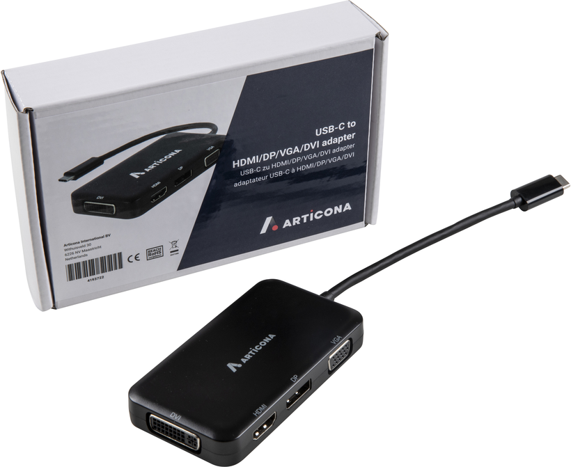 Adaptador USB-C a HDMI/DP/VGA/DVI