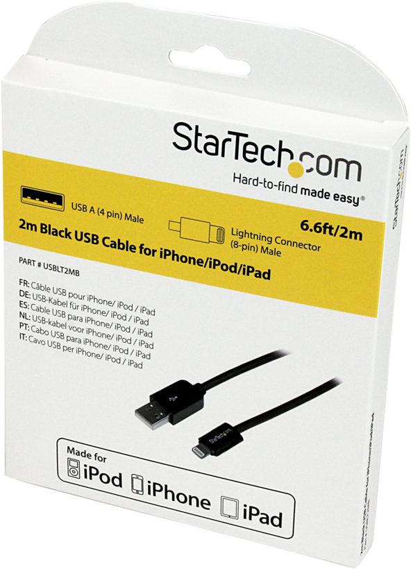 Kabel StarTech USB typ A - Lightning 2 m