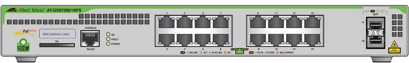 Allied Telesis AT-GS970M/18PS PoE Switch