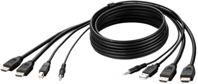 Kabel KVM Belkin 2xHDMI, USB, audio 3 m