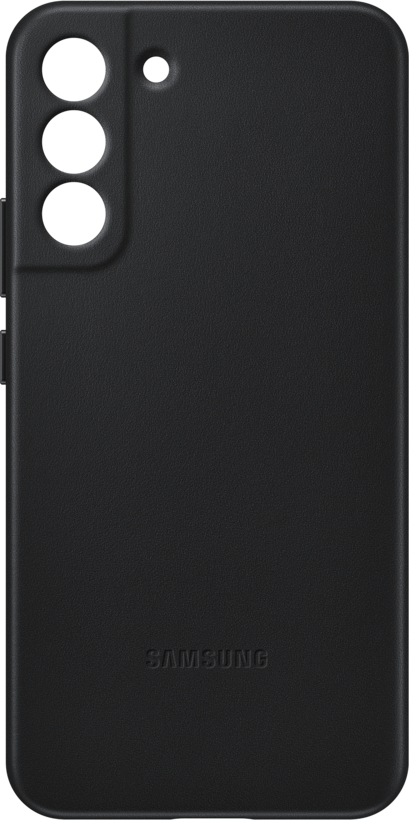 Coque en cuir Samsung Galaxy S22+, noir