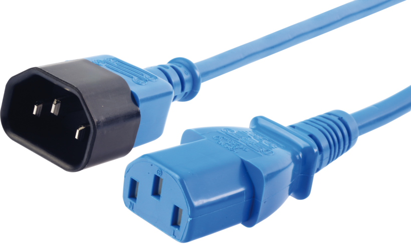 Power Cable C13/f - C14/m 2m Blue