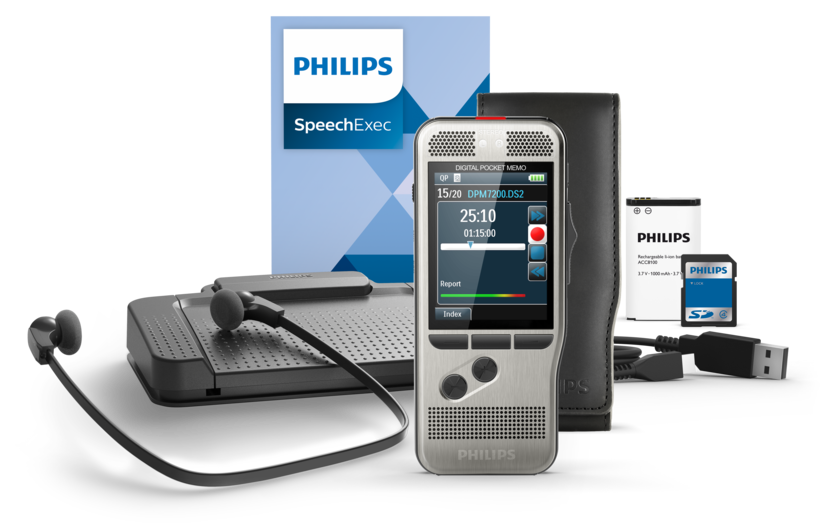 Philips DPM 7700 Diktiergerät Set 2J