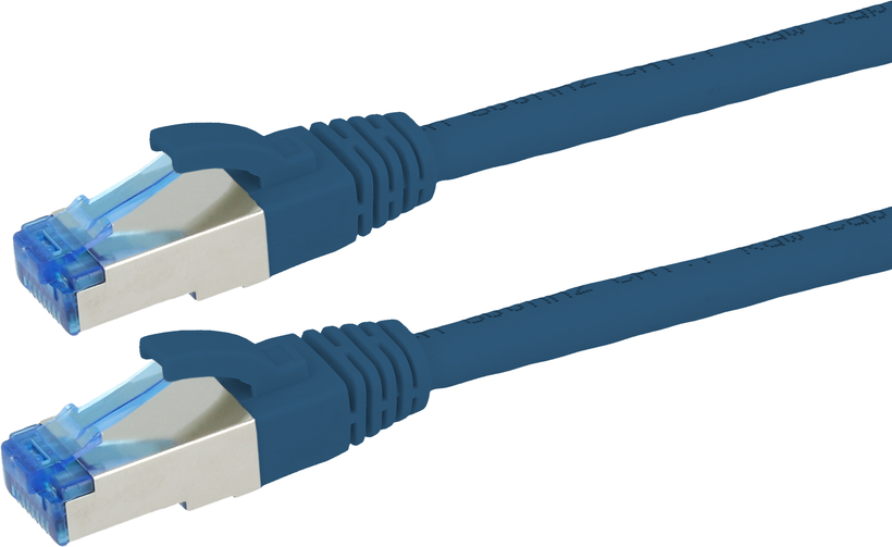 Patch Cable RJ45 S/FTP Cat6a 0.5m Blue
