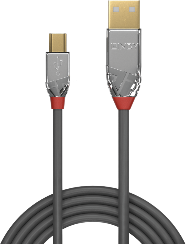 Câble USB LINDY type A - miniB, 2 m