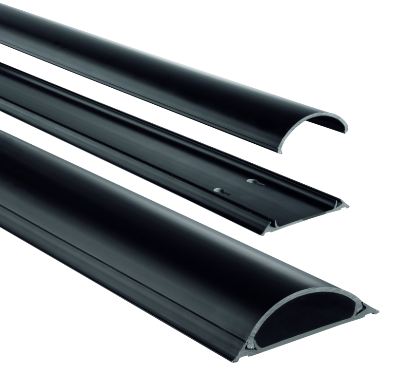 Semicircular Cable Duct 70x21mm 1m Black