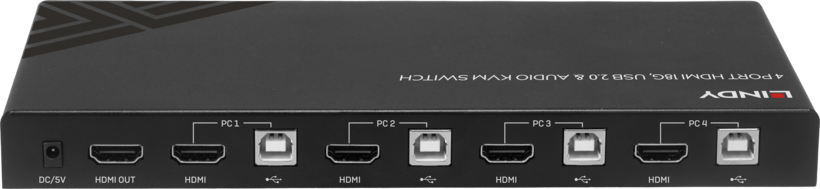 Switch KVM LINDY HDMI 4 portas