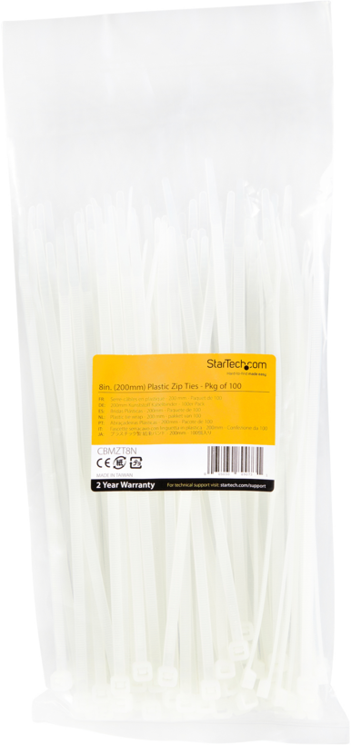 Cable Ties 203x4mm(LxW) White 100x