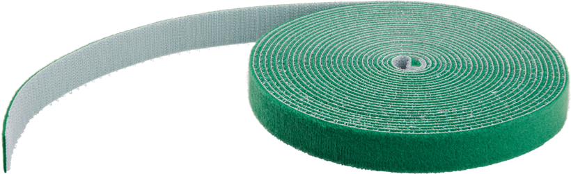 Hook-and-Loop Cable Tie Roll 15m Green