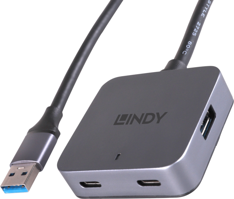 Hub USB 3.0 4 porte LINDY, 5 m