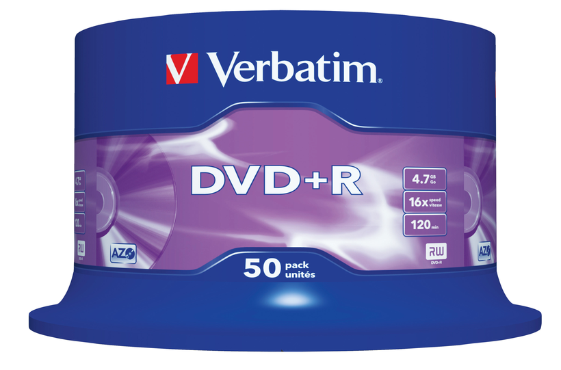 Verbatim DVD+R 4.7GB 16x SP 50-pack