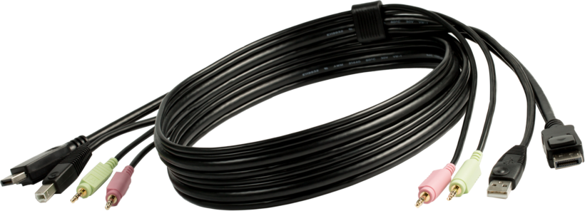 Câble KVM StarTech DP, USB, audio, 1,8 m