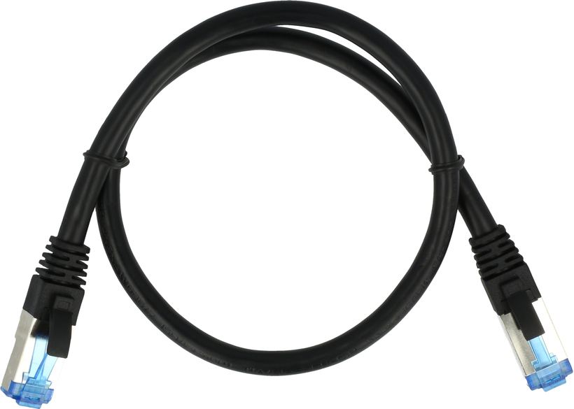 Câble patch RJ45 S/FTP Cat6a 0,5 m noir