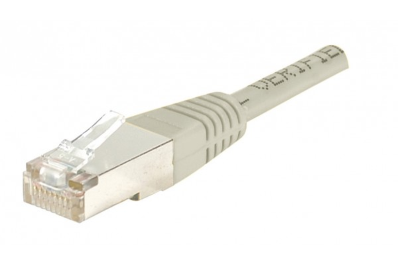 Câble patch RJ45 S/FTP Cat6a gris 1 m
