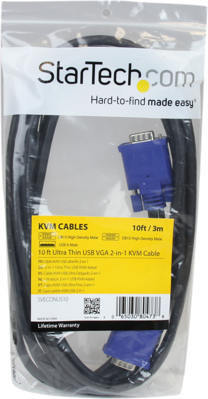 Cable KVM StarTech VGA USB 3 m
