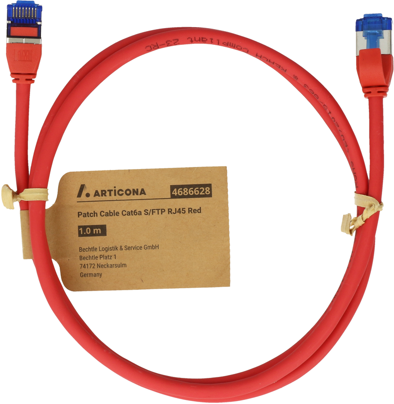 Patch Cable RJ45 S/FTP Cat6a 7.5m Red