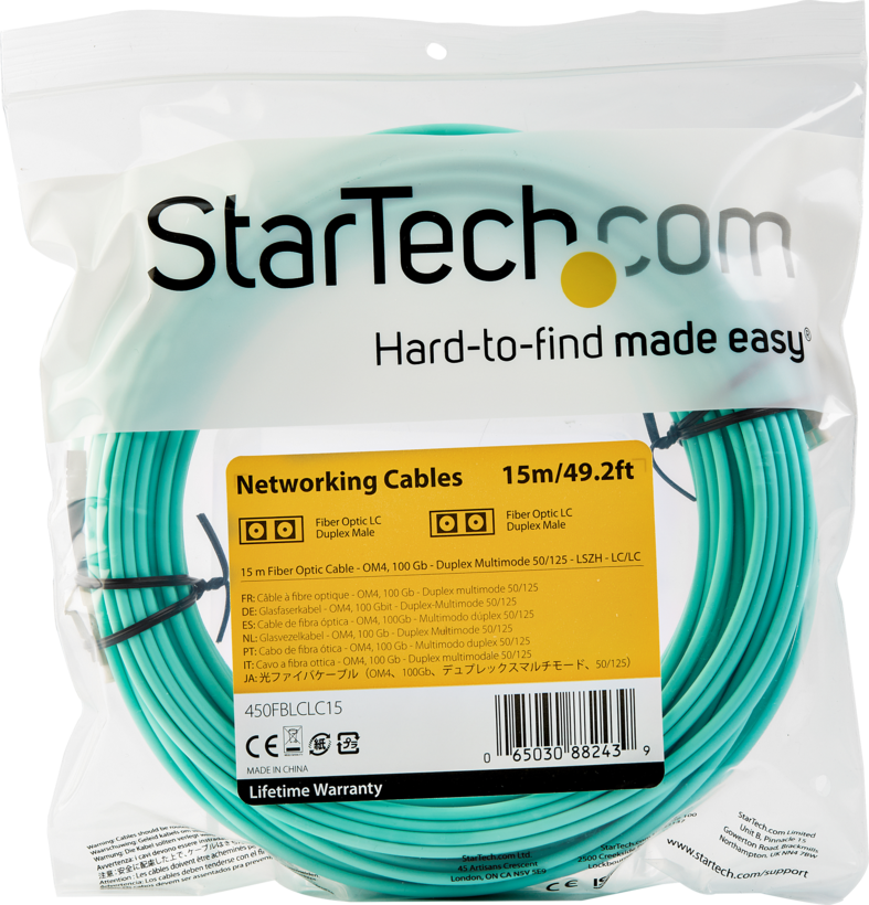 FO Duplex Patch Cable LC-LC 50/125µ 15m