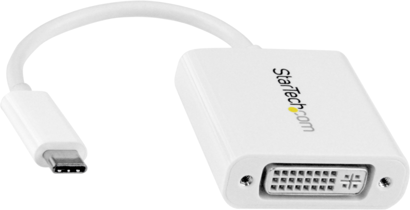 Adapter USB Typ C - DVI-I gn, biały
