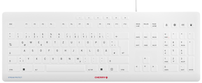CHERRY STREAM PROTECT Tastatur weiß