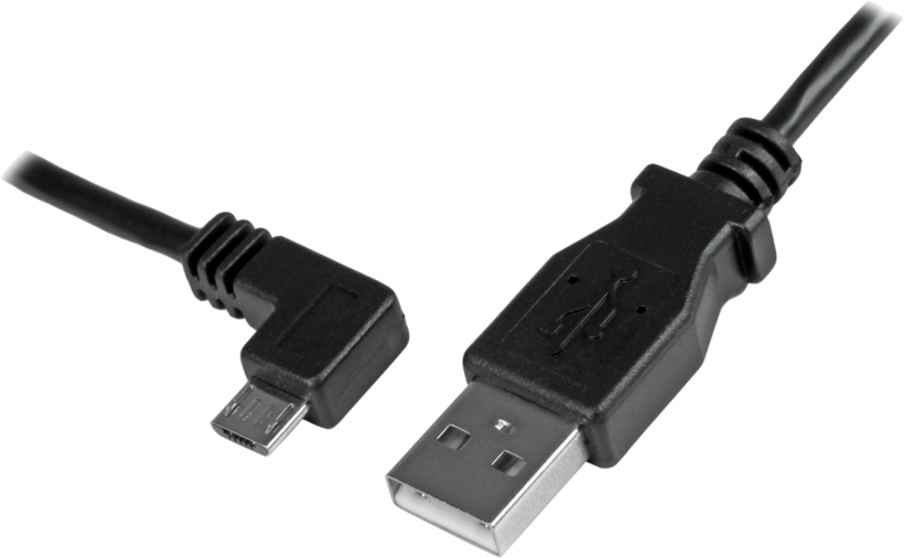 USB-A 2.0 - microB 90° m/m kábel 1 m