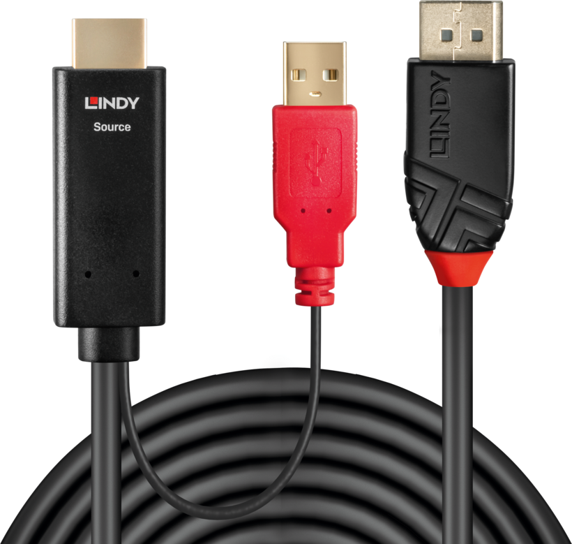 Câble LINDY HDMI - DisplayPort, 5 m