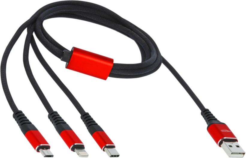 Delock USB-A - Lightn/Micro-B/C kábel 1m