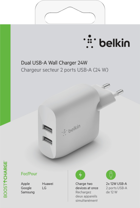 Belkin 24 W Dual USB-A Ladeadapter