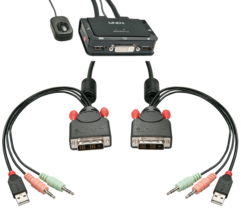 LINDY DVI Compact USB 2.0 KVM-Switch