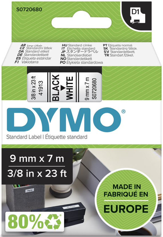 Dymo LM 9mmx7m D1-Schriftband weiß
