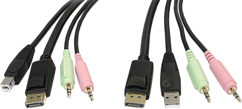 Cabo KVM StarTech DP,USB,áudio 1,8 m