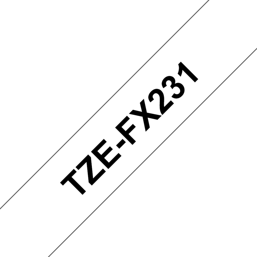 Brother TZe-FX231 12mmx8m Label Tape Whi