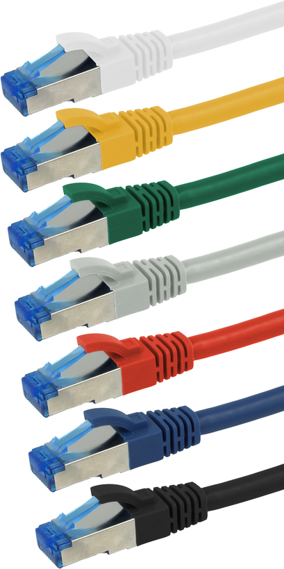 Cable patch RJ45 S/FTP Cat6a 15 m blan.