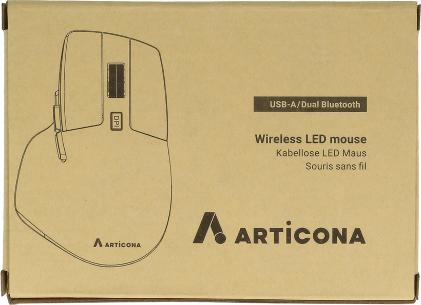 Ratón ARTICONA USB-A+Dual Bluetooth LED