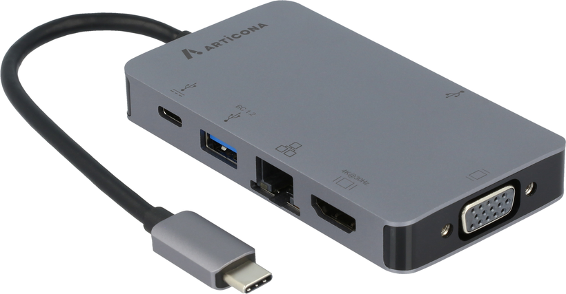 Adaptér USB typ C - HDMI/VGA/RJ45/USB