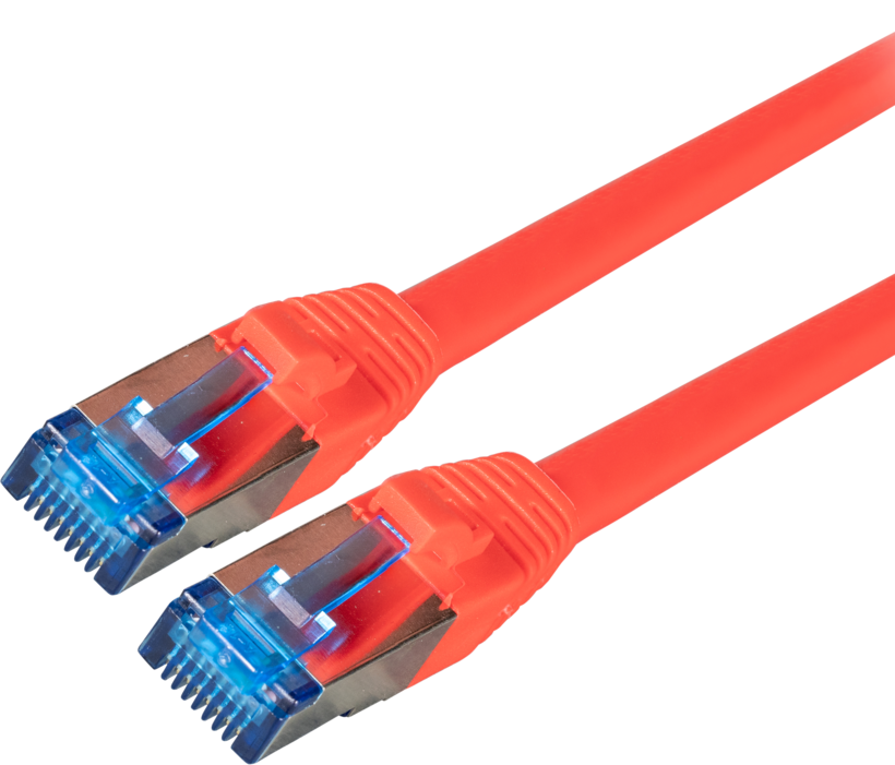 Câble patch RJ45 S/FTP Cat6a, 2 m, rouge