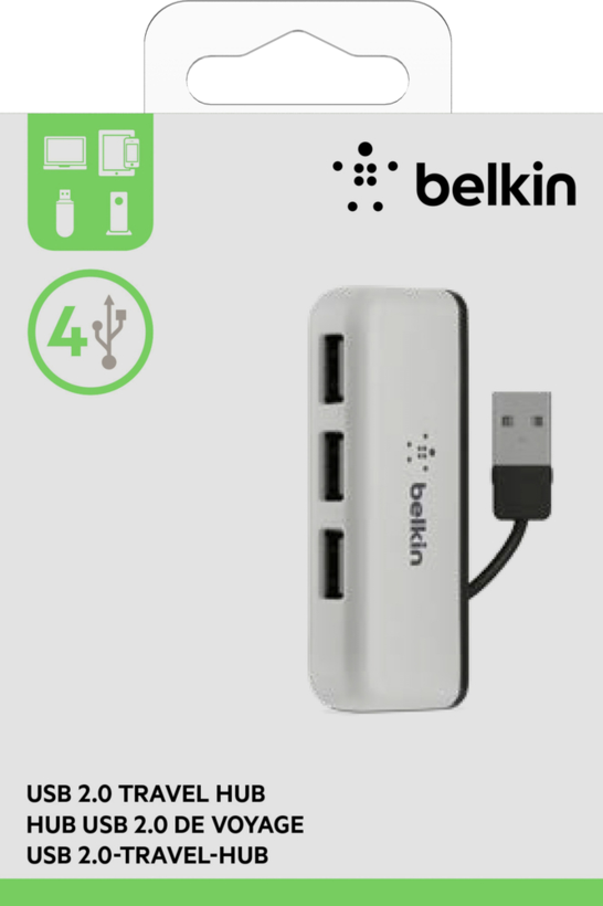Hub USB 2.0 de viaje Belkin de 4 puertos