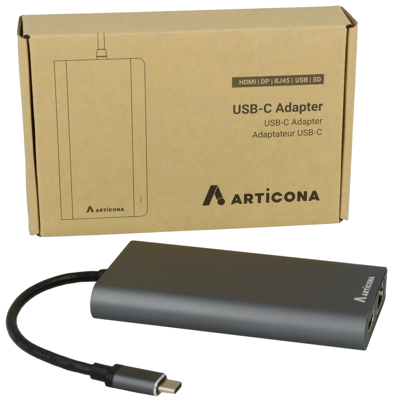 USB-C - HDMI/DP/RJ45/USB/SD k. adapter