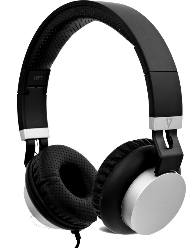 V7 Premium Stereo Headphones, Black
