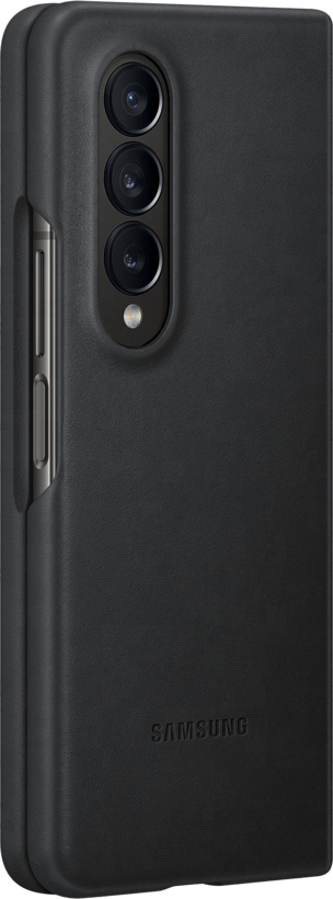 Samsung Z Fold4 Leather Cover Black
