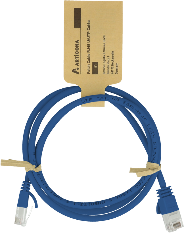 Câble patch RJ45 U/UTP Cat6a 20 m bleu