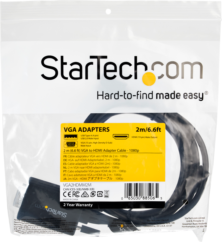 StarTech VGA - HDMI kábel 2 m