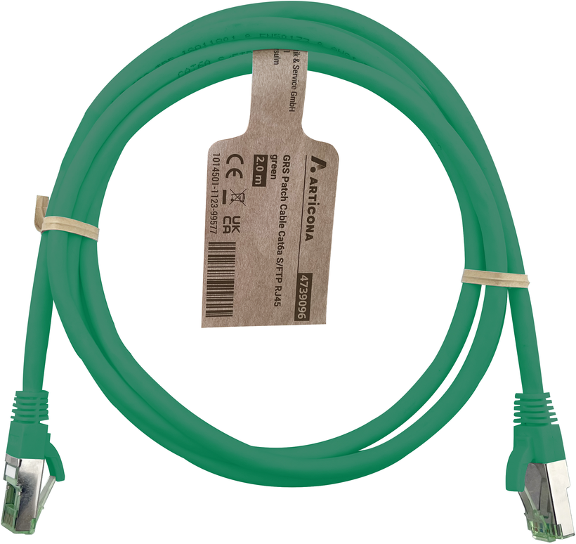 GRS Patch Cable RJ45 S/FTP Cat6a 10m gn