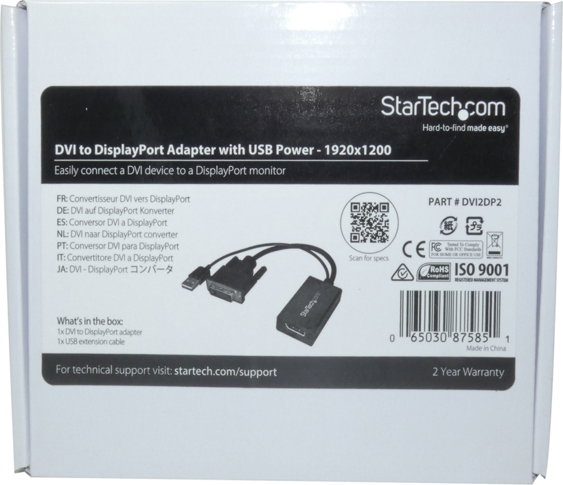 Adaptador StarTech DVI-D - DisplayPort