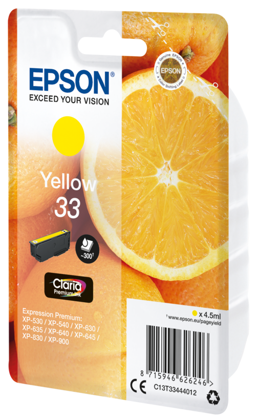 Epson Tusz 33 Claria, żółty