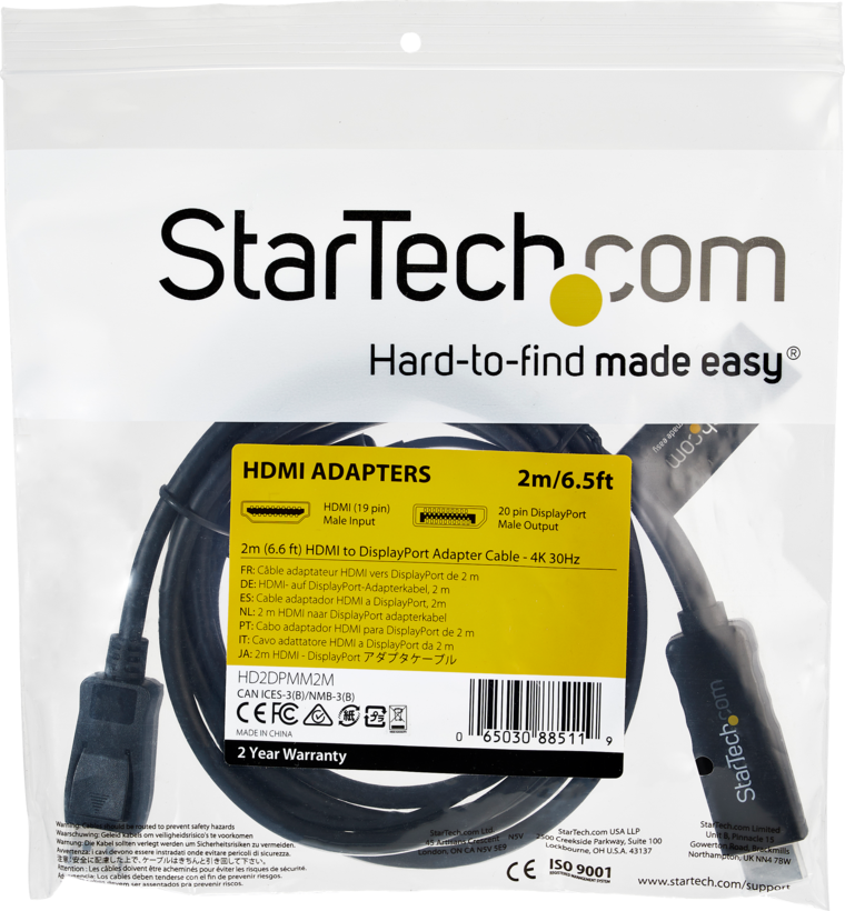 Cavo HDMI - DisplayPort StarTech 2 m