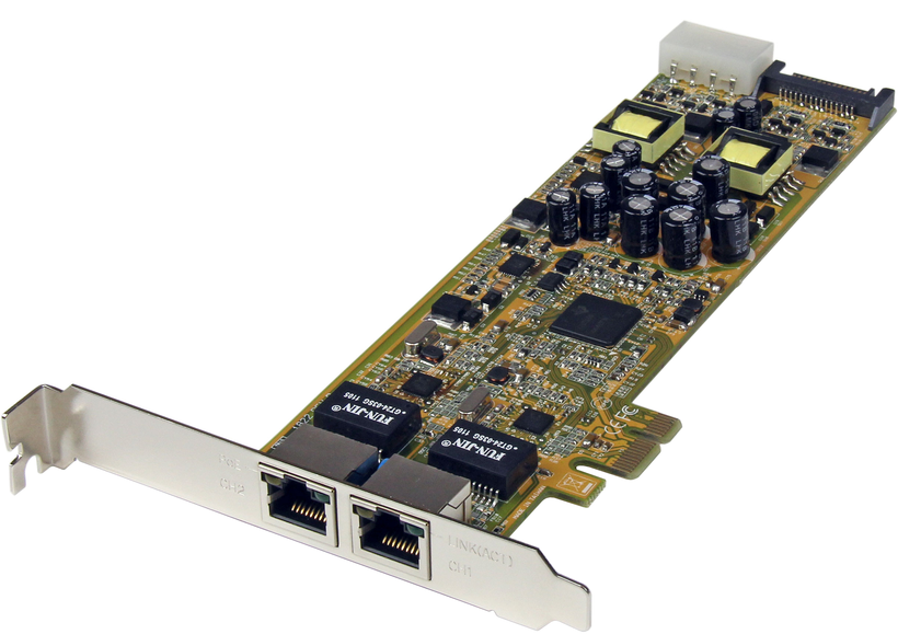 Placa de rede StarTech 2-Port PoE PCIe
