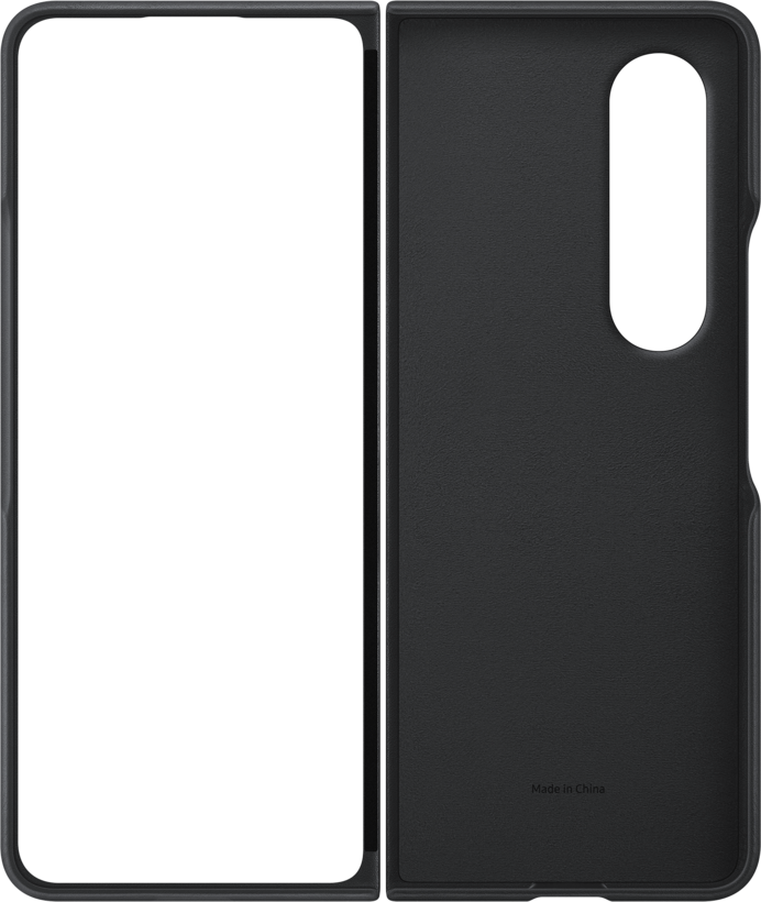 Étui en cuir Samsung Z Fold4, noir