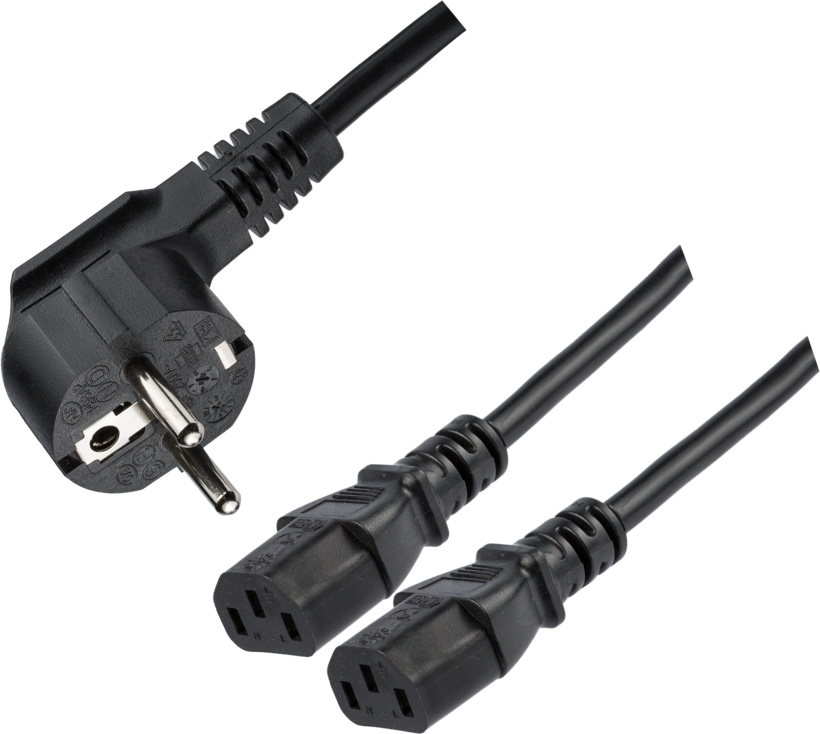 Cable alim. 1 x alim m. - 2 x C13 h, 2 m