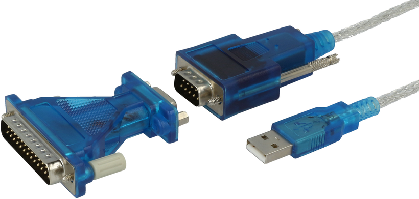 Adaptateur DB9/DB25 m. - USB A m. 1,8 m